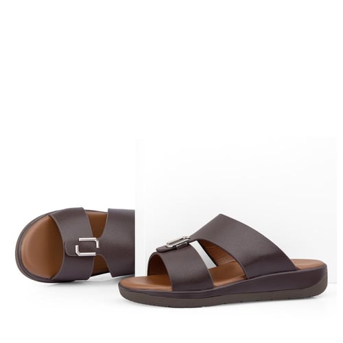 نعال شرقي طبي جلد طبيعي بني وعسلي مميز