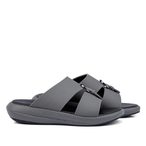 نعال خليجي رمادي غامق بأرضية طبية سوداء