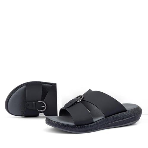 نعال خليجي طبي جلد طبيعي اسود و رمادي