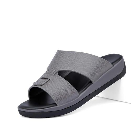 نعال طبي شرقي من الجلد الرمادي الطبيعي