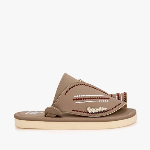 نعال رجالي وطني شرقي مطرز باللون البيج الفاخر