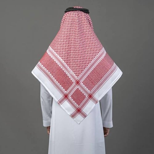 شماغ بيسك لون احمر غامق