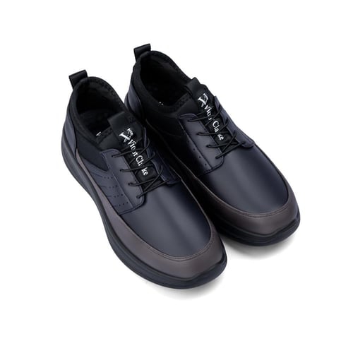 حذاء كاجوال طبي جلد اسود ورمادي طبيعي من فيكتور كل...