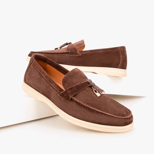 حذاء شامواه رسمي بنعل طبي لون بني