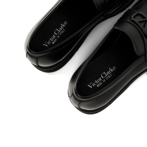 حذاء رسمي ايطالي اسود من الجلد الطبيعي اللامع