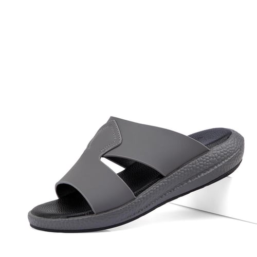 نعال طبي جلد رمادي طبيعي بارضية سوداء