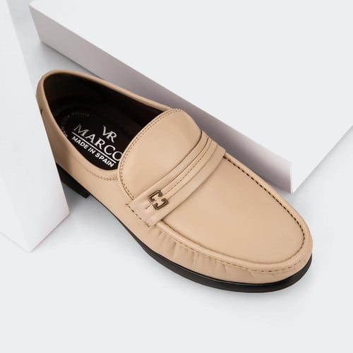 حذاء رسمي اسباني (ماركو) جلد بيج طبيعي