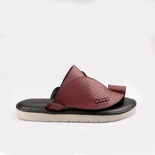 نعال رجالي جلد خمري طبي إيطالي