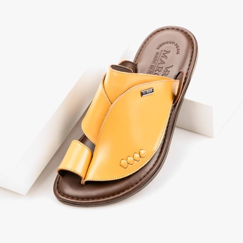 نعال شرقي إيطالي أصفر وبني من ماركو