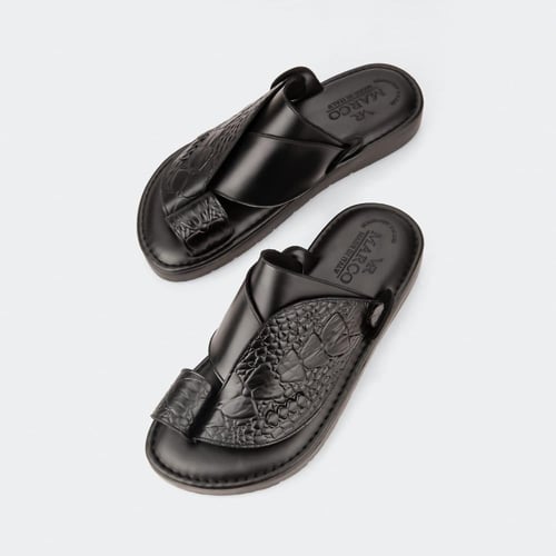 حذاء شرقي جلد طبيعي طبي بنقشة جلد التمساح