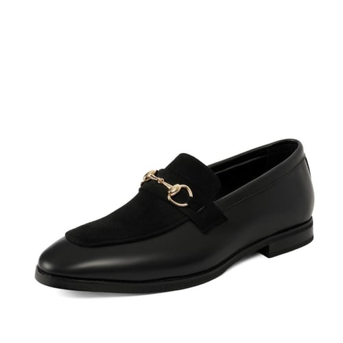 حذاء رسمي ايطالي اسود من الجلد الطبيعي