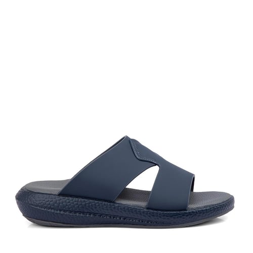 نعال خليجي طبي جلد كحلي وارضية رمادي