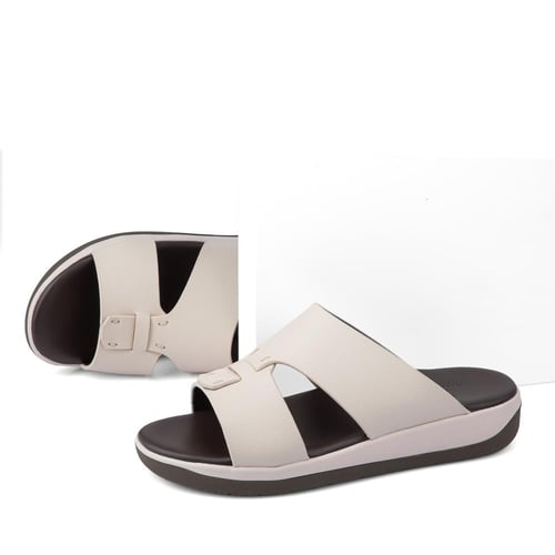 نعال خليجي طبي جلد بيج كريمي