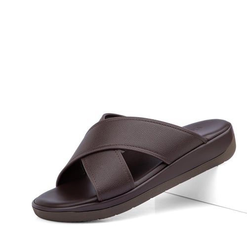 نعال خليجي طبي من الجلد الايطالي البني