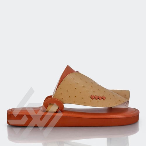 نعال جلد عسلي صناعة وطنية بخامات طبيعية إيطالية