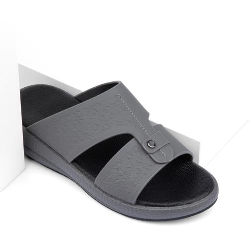 نعال شرقي جلد طبيعي رمادي واسود