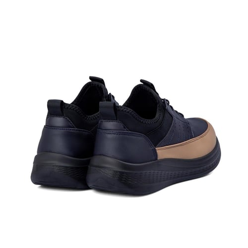 حذاء كاجوال جلد طبي من فيكتور كلارك - كحلي وبيج