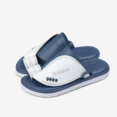 حذاء شرقي إيطالي طبي أزرق وأبيض