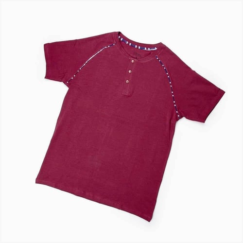 طقم بيجامة من قطعتين تركي خمري وكحلي