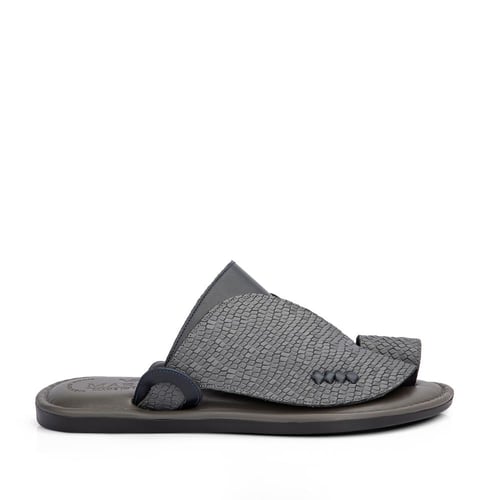 نعال شرقي إيطالي رمادي وكحلي نقشة جلد رائعة