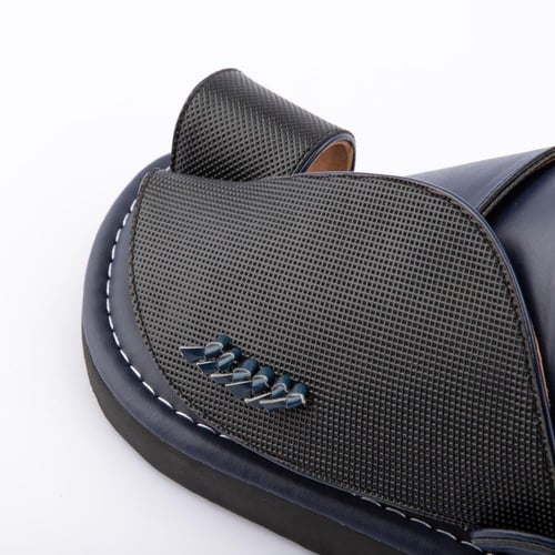 نعال شرقي من الجلد الكحلي الطبيعي