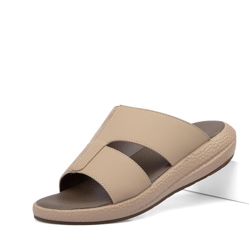 نعال شرقي طبي جلد كاكي من فيكتور كلارك