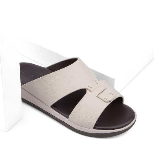 نعال خليجي طبي جلد بيج كريمي