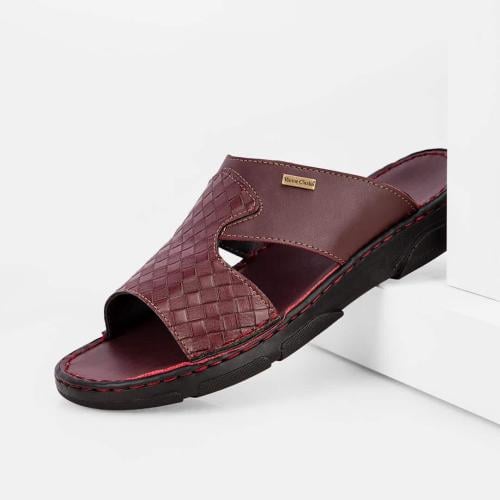 نعال طبي فيكتور كلارك بالجلد الخمري المطبع