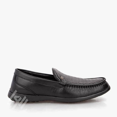 حذاء رسمي جلد أسود بتصميم كلاسيكي