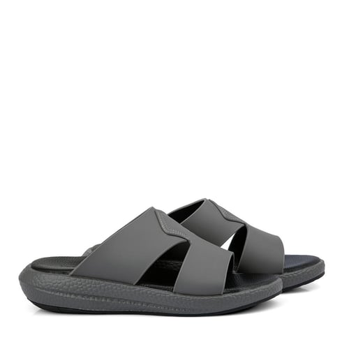 نعال طبي جلد رمادي طبيعي بارضية سوداء