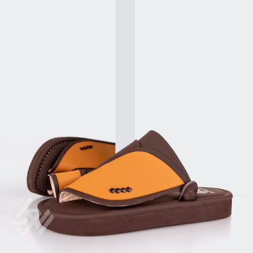 نعال خليجي من الجلد المميز باللون البني والعسلي