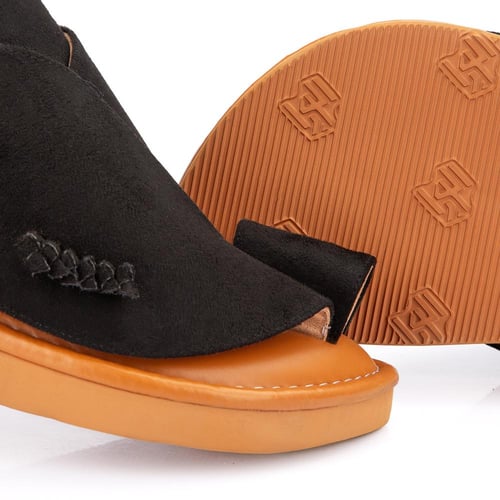 حذاء شرقي شامواه أسود بنعل طبي