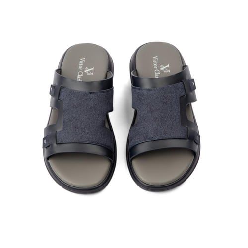 نعال شرقي خليجي جلد كحلي ماركة فيكتور كلارك