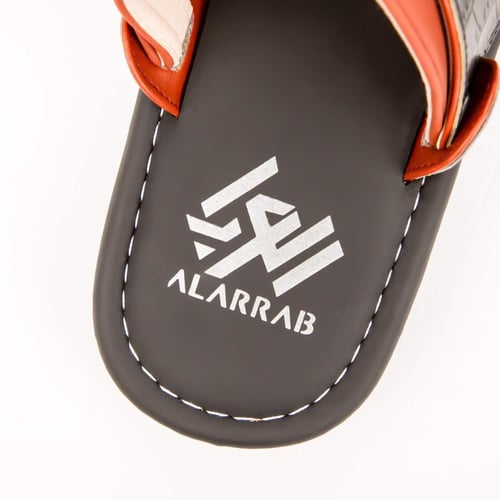 نعال شرقي وطني جلد عسلي وأسود نقشة تمساح