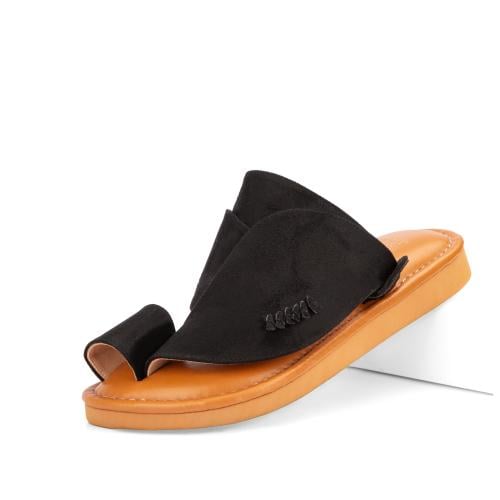 حذاء شرقي شامواه أسود بنعل طبي