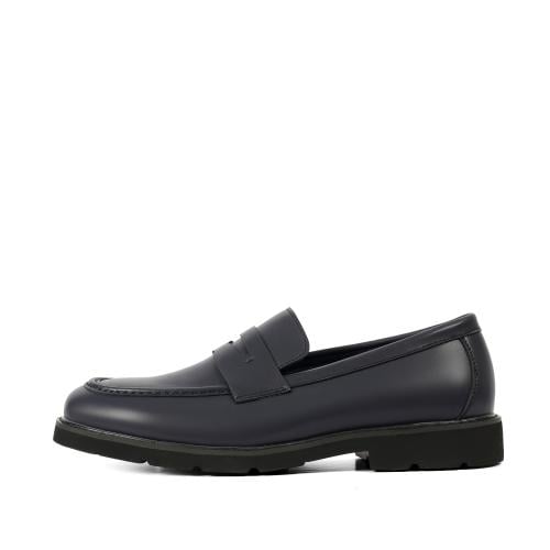 حذاء لوفر كحلي أنيق من الجلد الطبيعي المطفي