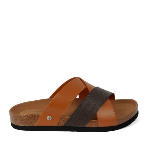 نعال رجالي اسباني باللون البني والكافي