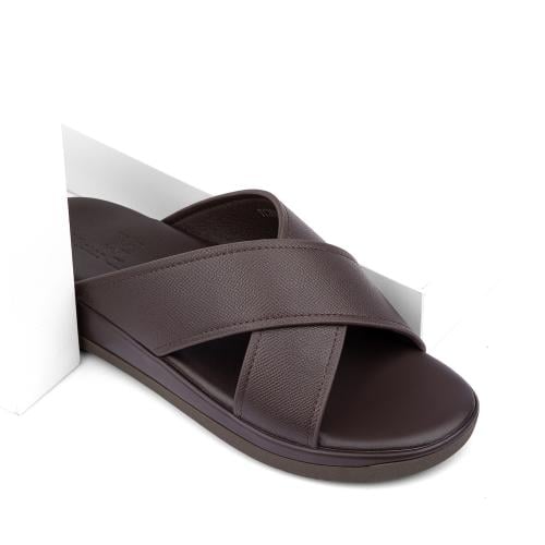 نعال خليجي طبي من الجلد الايطالي البني