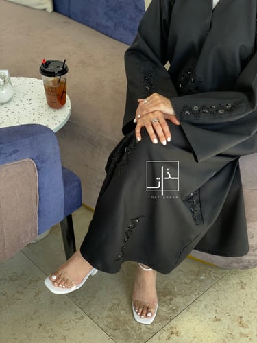 عباية فخمة مزينة بشك ناعم #253