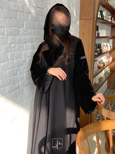 عباية معطف ب أكمام مخمل #237