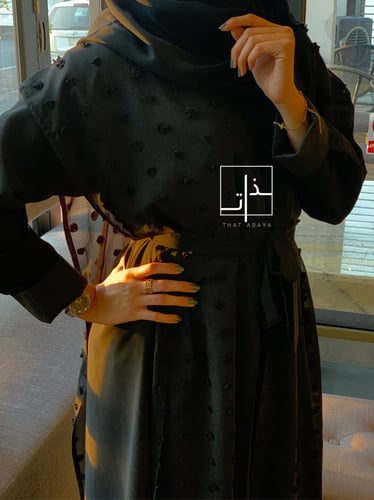 عباية بقطعة بمنقطة و حزام #201