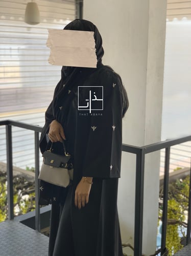 عباية مزينة بتطريز بأكمام واسعة #188