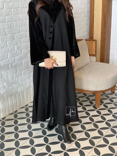 عباية معطف ب أكمام مخمل #237