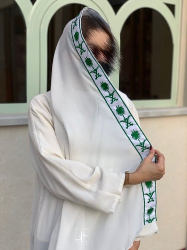 طرحة بيضاء سيفين ونخلة #3