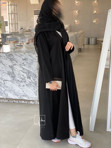 عباية تصميم معطف بكسرات من جانب واحد #230