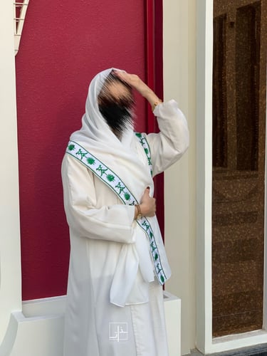 طرحة بيضاء سيفين ونخلة #3