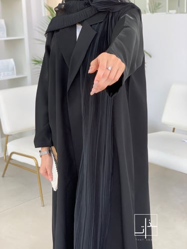 عباية تصميم معطف بكسرات من جانب واحد #230