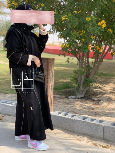 عباية بتطريز بيج #173