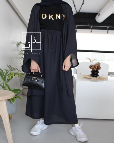 عبايه بقطعتين تنورة + جاكيت #152