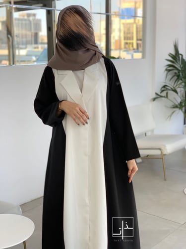 عباية كريب بالأسود و الابيض #234_white